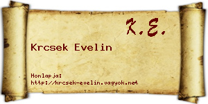 Krcsek Evelin névjegykártya